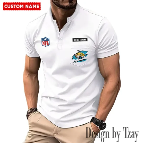 Jacksonville Jaguars Men's Muscle Henley Shirts New 2025 SPTMMHS015 - Image 2