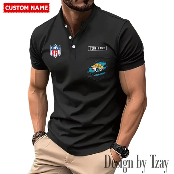 Jacksonville Jaguars Men's Muscle Henley Shirts New 2025 SPTMMHS015 - Image 4