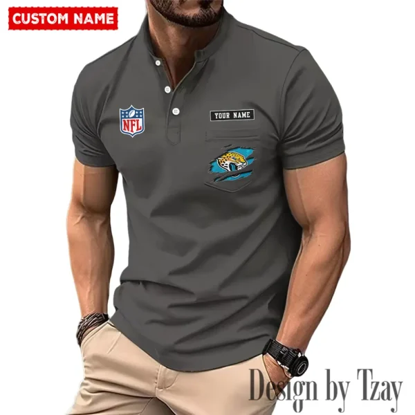 Jacksonville Jaguars Men's Muscle Henley Shirts New 2025 SPTMMHS015 - Image 6