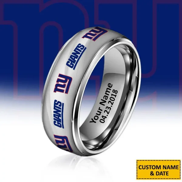 New York Giants New Style Ring Personalized Name And Date Gift For Fans AZSSRINGS071 - Image 2