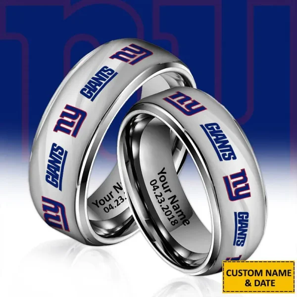 New York Giants New Style Ring Personalized Name And Date Gift For Fans AZSSRINGS071