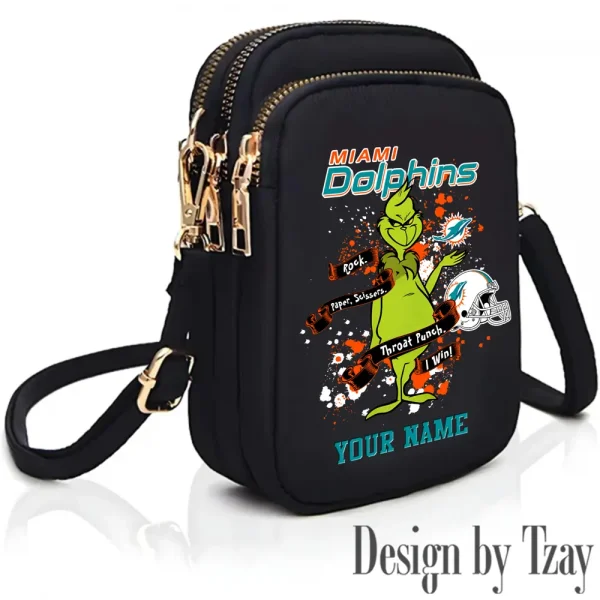 Miami Dolphins Cute Shoulder Bag With Colorful Canvas Zipper Printed S9CBB512