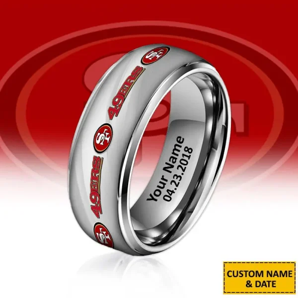 San Francisco 49ers New Style Ring Personalized Name And Date Gift For Fans AZSSRINGS073 - Image 2