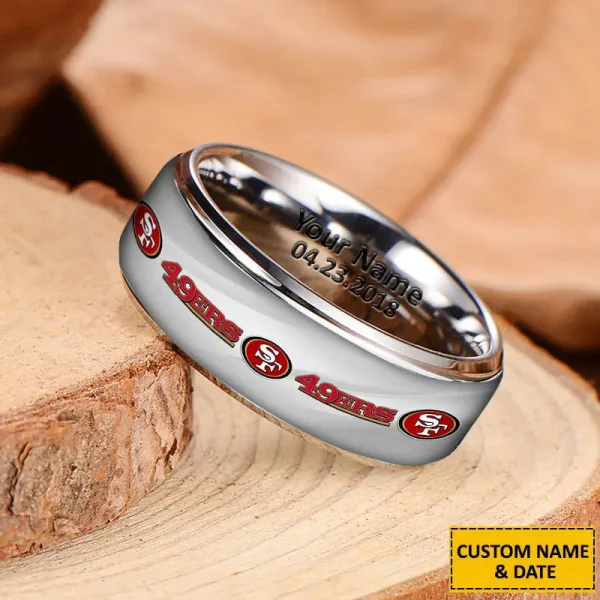 San Francisco 49ers New Style Ring Personalized Name And Date Gift For Fans AZSSRINGS073 - Image 3