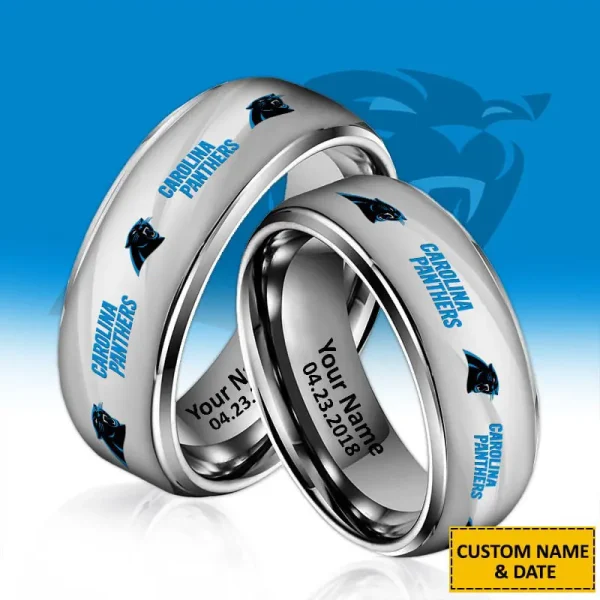 Carolina Panthers New Style Ring Personalized Name And Date Gift For Fans AZSSRINGS074