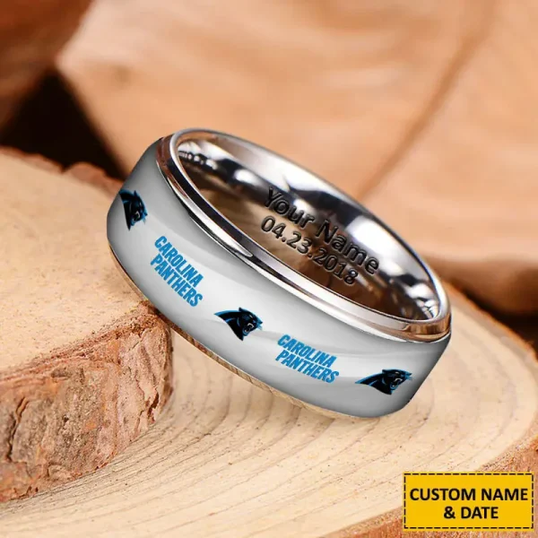 Carolina Panthers New Style Ring Personalized Name And Date Gift For Fans AZSSRINGS074 - Image 3