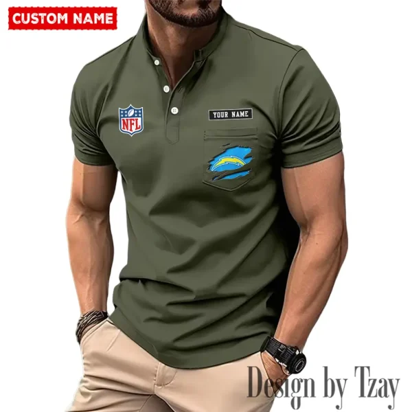 Los Angeles Chargers Men's Muscle Henley Shirts New 2025 SPTMMHS018