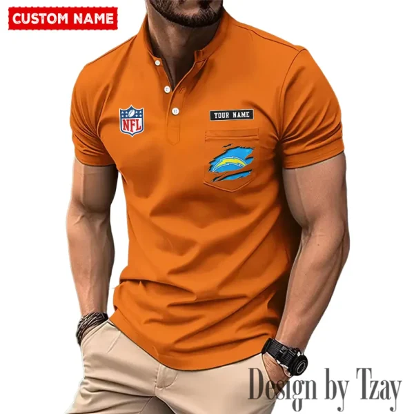 Los Angeles Chargers Men's Muscle Henley Shirts New 2025 SPTMMHS018 - Image 5