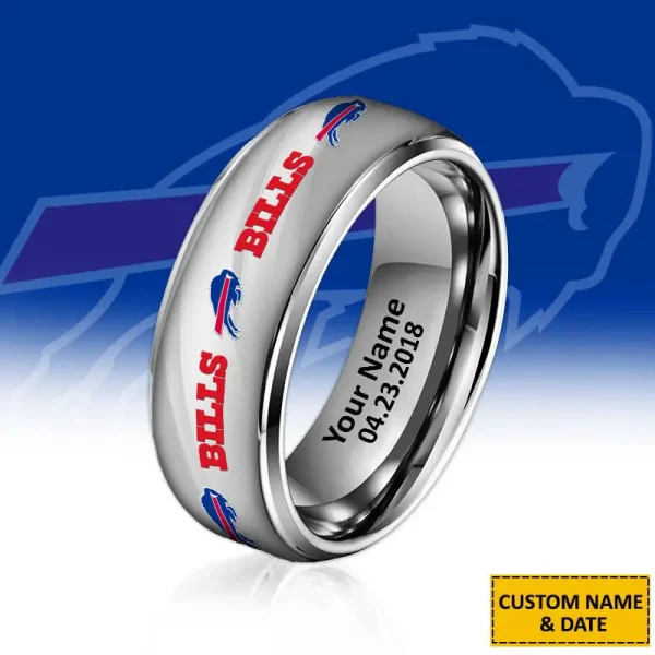 Buffalo Bills New Style Ring Personalized Name And Date Gift For Fans AZSSRINGS075 - Image 3