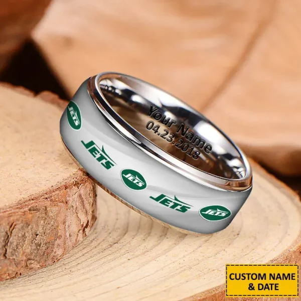 New York Jets New Style Ring Personalized Name And Date Gift For Fans AZSSRINGS076 - Image 3