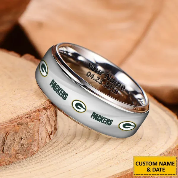 Green Bay Packers New Style Ring Personalized Name And Date Gift For Fans AZSSRINGS077 - Image 3