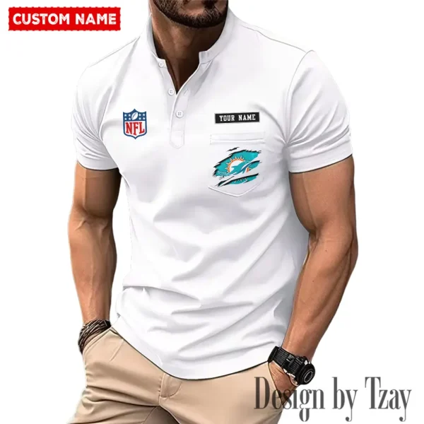 Miami Dolphins Men's Muscle Henley Shirts New 2025 SPTMMHS020 - Image 6