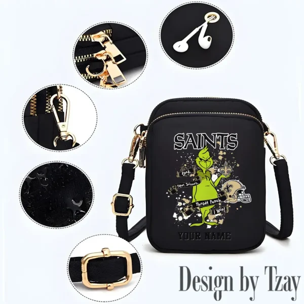New Orleans Saints Cute Shoulder Bag With Colorful Canvas Zipper Printed S9CBB515 - Image 2
