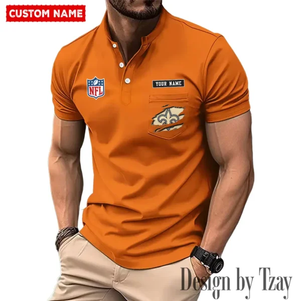 New Orleans Saints Men's Muscle Henley Shirts New 2025 SPTMMHS023