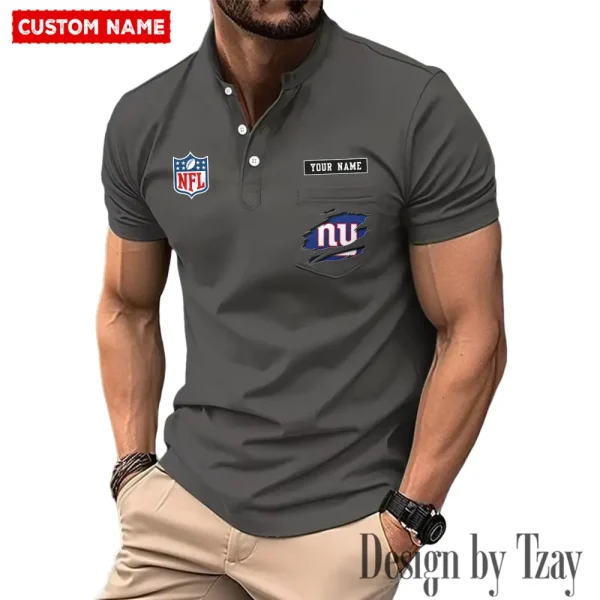 New York Giants Men's Muscle Henley Shirts New 2025 SPTMMHS024 - Image 2