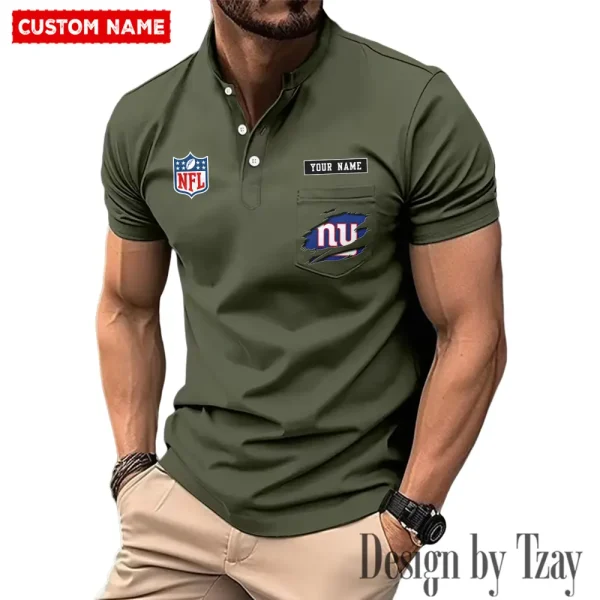 New York Giants Men's Muscle Henley Shirts New 2025 SPTMMHS024 - Image 3