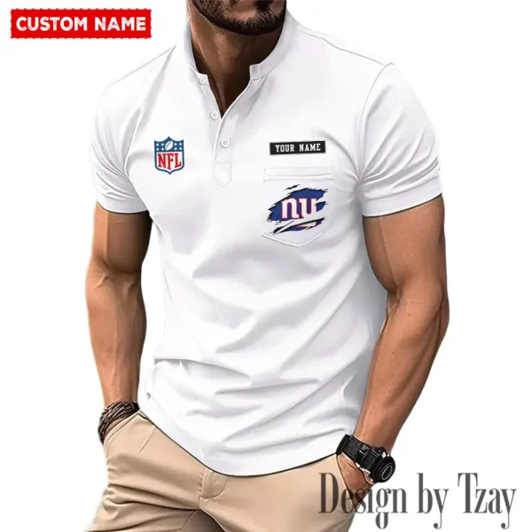 New York Giants Men's Muscle Henley Shirts New 2025 SPTMMHS024 - Image 4