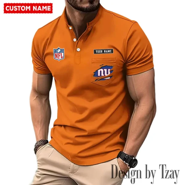 New York Giants Men's Muscle Henley Shirts New 2025 SPTMMHS024 - Image 5