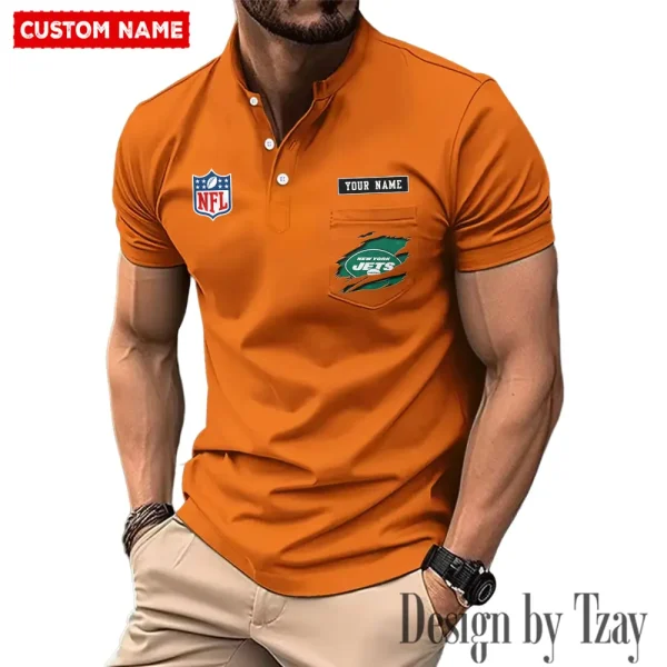 New York Jets Men's Muscle Henley Shirts New 2025 SPTMMHS025 - Image 2