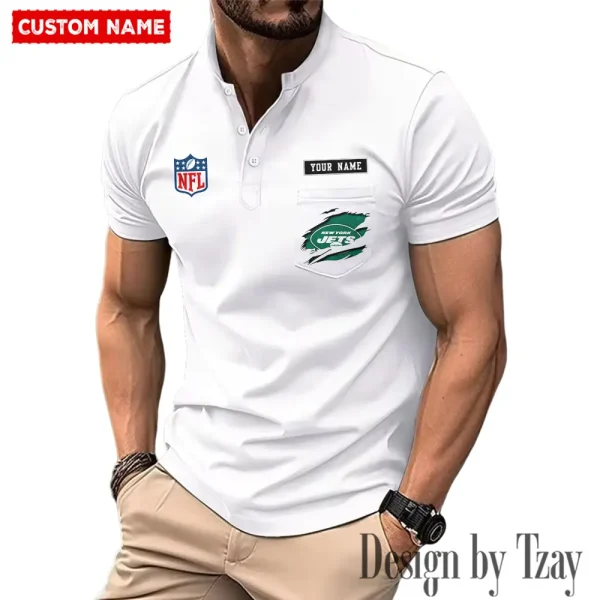 New York Jets Men's Muscle Henley Shirts New 2025 SPTMMHS025 - Image 6
