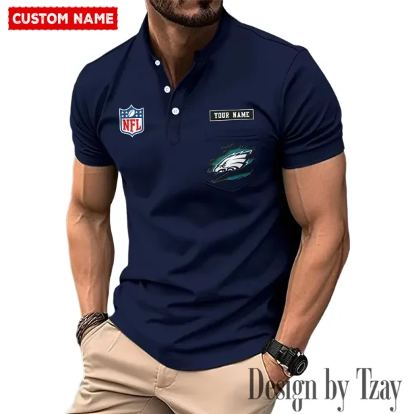 Philadelphia Eagles Men's Muscle Henley Shirts New 2025 SPTMMHS026