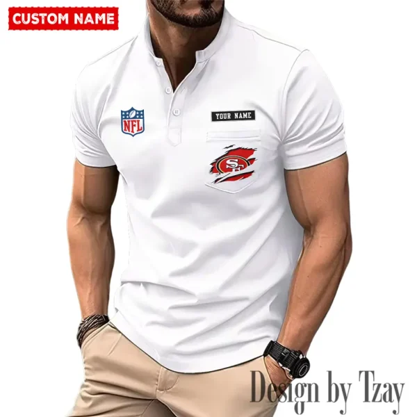 San Francisco 49ers Men's Muscle Henley Shirts New 2025 SPTMMHS028