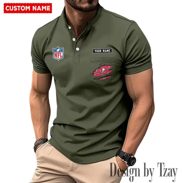 Tampa Bay Buccaneers Men's Muscle Henley Shirts New 2025 SPTMMHS030 - Image 3