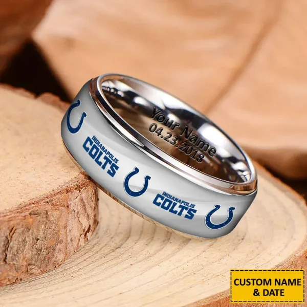 Indianapolis Colts New Style Ring Personalized Name And Date Gift For Fans AZSSRINGS080 - Image 2