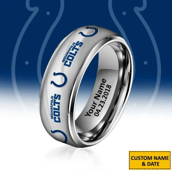 Indianapolis Colts New Style Ring Personalized Name And Date Gift For Fans AZSSRINGS080 - Image 3