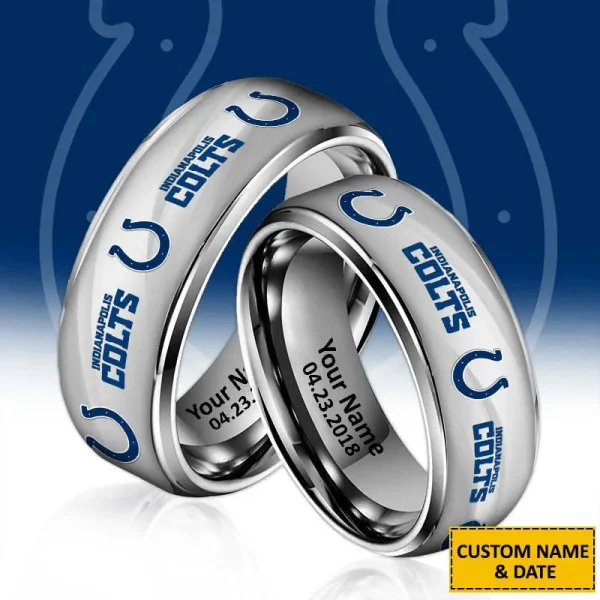 Indianapolis Colts New Style Ring Personalized Name And Date Gift For Fans AZSSRINGS080