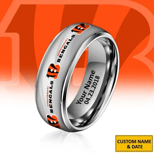 Cincinnati Bengals New Style Ring Personalized Name And Date Gift For Fans AZSSRINGS081 - Image 3