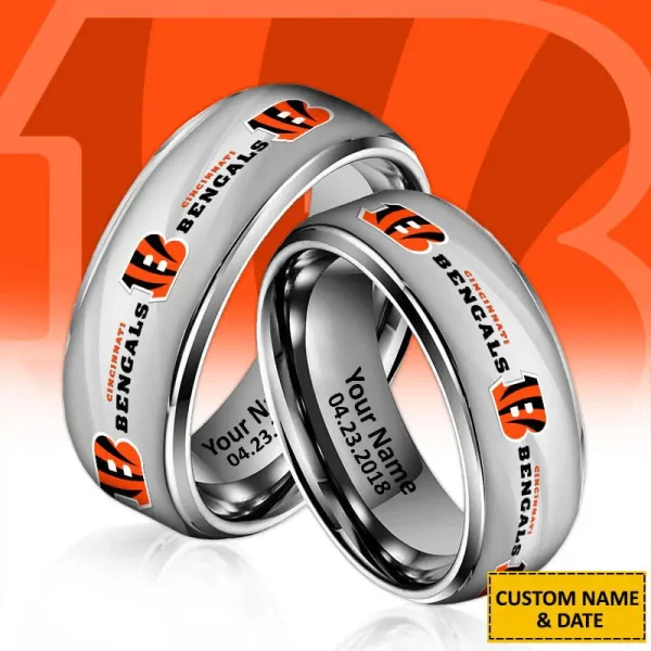 Cincinnati Bengals New Style Ring Personalized Name And Date Gift For Fans AZSSRINGS081