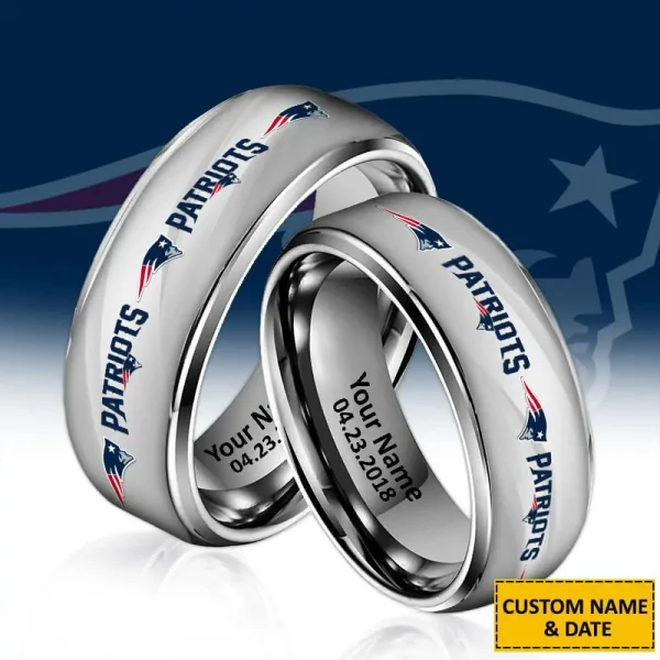 New England Patriots New Style Ring Personalized Name And Date Gift For Fans AZSSRINGS082