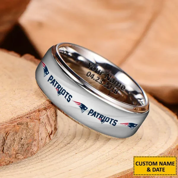 New England Patriots New Style Ring Personalized Name And Date Gift For Fans AZSSRINGS082 - Image 3