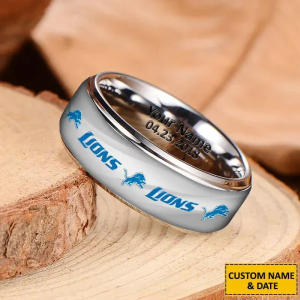 Detroit Lions New Style Ring Personalized Name And Date Gift For Fans AZSSRINGS085 - Image 3