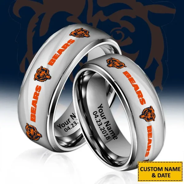 Chicago Bears New Style Ring Personalized Name And Date Gift For Fans AZSSRINGS086