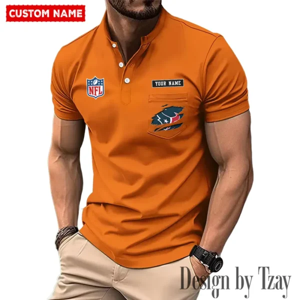 Houston Texans Men's Muscle Henley Shirts New 2025 SPTMMHS013 - Image 6