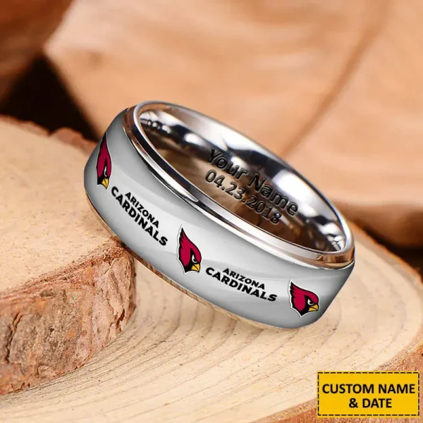 Arizona Cardinals New Style Ring Personalized Name And Date Gift For Fans AZSSRINGS087 - Image 2