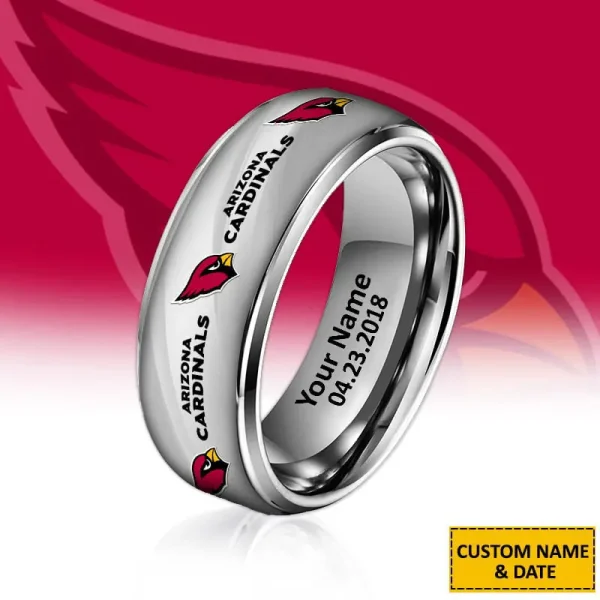 Arizona Cardinals New Style Ring Personalized Name And Date Gift For Fans AZSSRINGS087 - Image 3