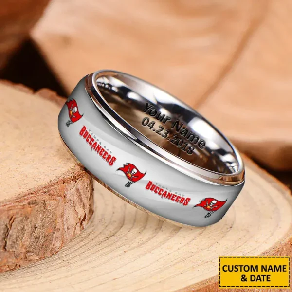 Tampa Bay Buccaneers New Style Ring Personalized Name And Date Gift For Fans AZSSRINGS088 - Image 2
