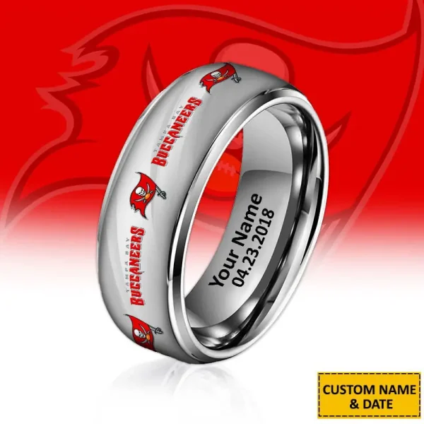 Tampa Bay Buccaneers New Style Ring Personalized Name And Date Gift For Fans AZSSRINGS088 - Image 3