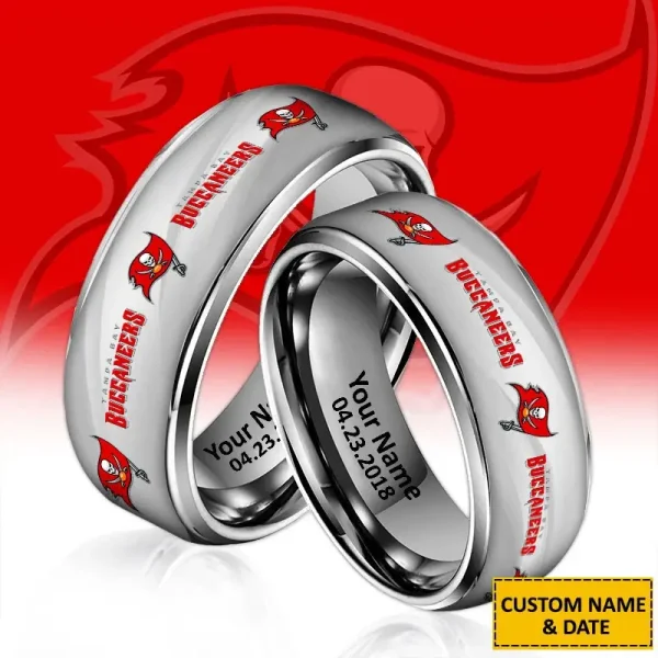 Tampa Bay Buccaneers New Style Ring Personalized Name And Date Gift For Fans AZSSRINGS088