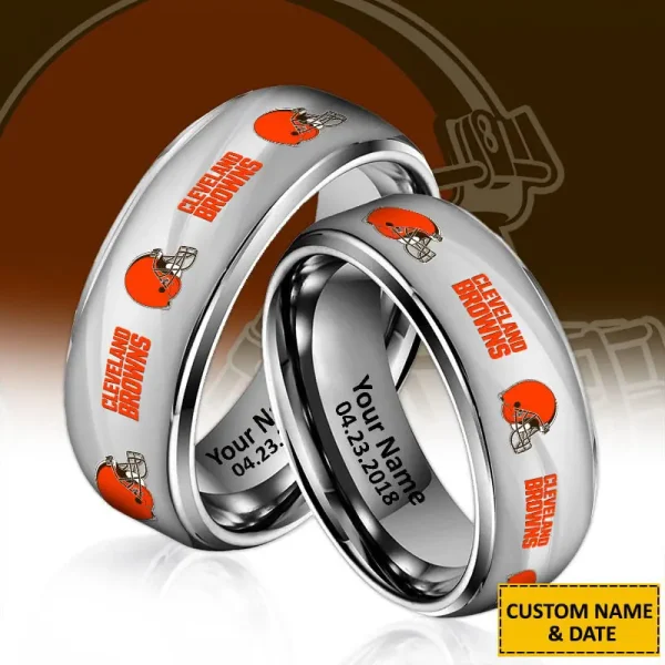 Cleveland Browns New Style Ring Personalized Name And Date Gift For Fans AZSSRINGS089