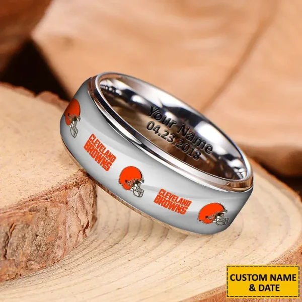 Cleveland Browns New Style Ring Personalized Name And Date Gift For Fans AZSSRINGS089 - Image 3