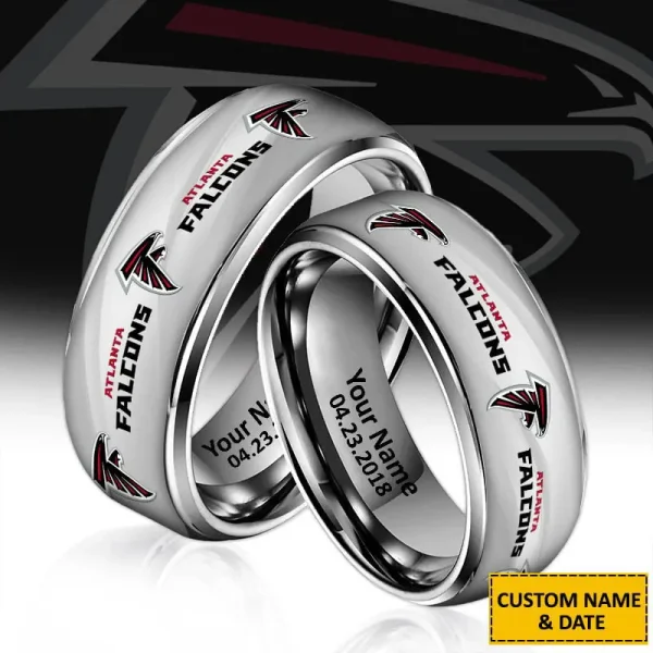 Atlanta Falcons New Style Ring Personalized Name And Date Gift For Fans AZSSRINGS090