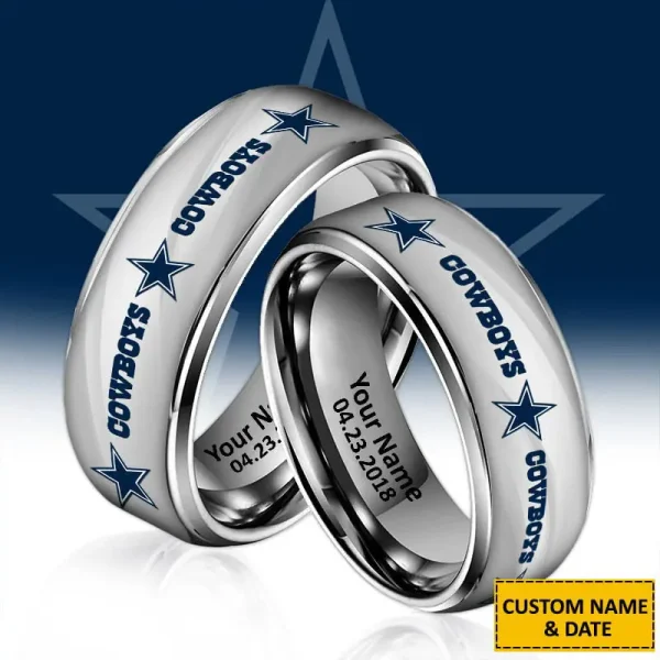 Dallas Cowboys New Style Ring Personalized Name And Date Gift For Fans AZSSRINGS092