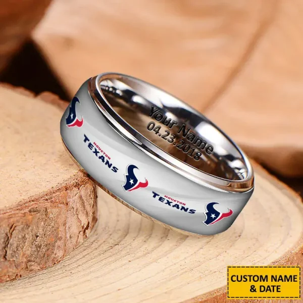 Houston Texans New Style Ring Personalized Name And Date Gift For Fans AZSSRINGS094 - Image 3