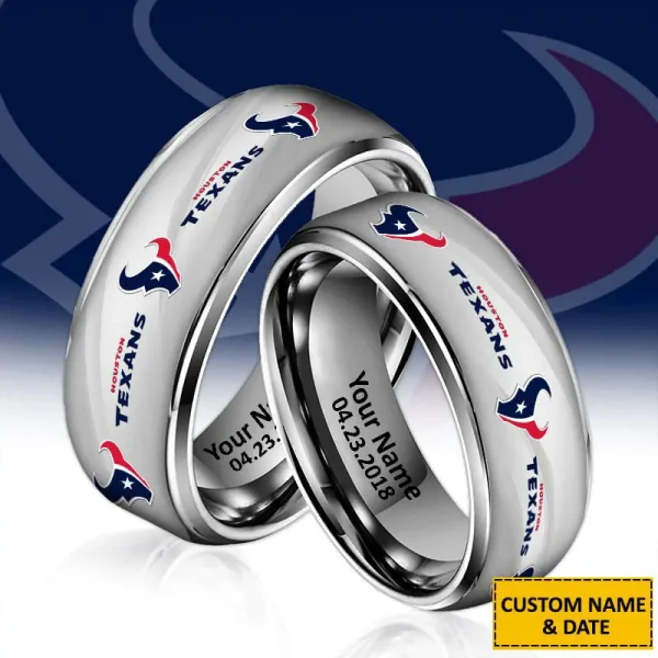 Houston Texans New Style Ring Personalized Name And Date Gift For Fans AZSSRINGS094