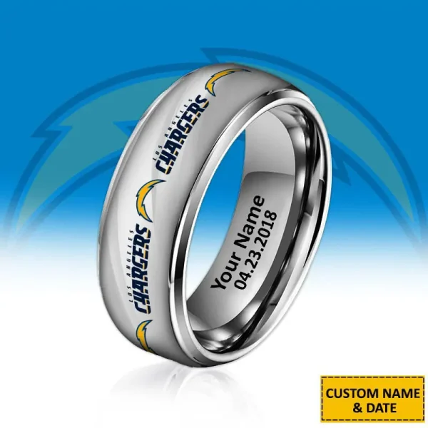 Los Angeles Chargers New Style Ring Personalized Name And Date Gift For Fans AZSSRINGS095 - Image 3