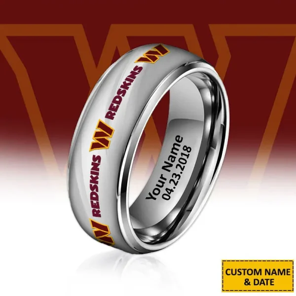 Washington Commanders New Style Ring Personalized Name And Date Gift For Fans AZSSRINGS097 - Image 3